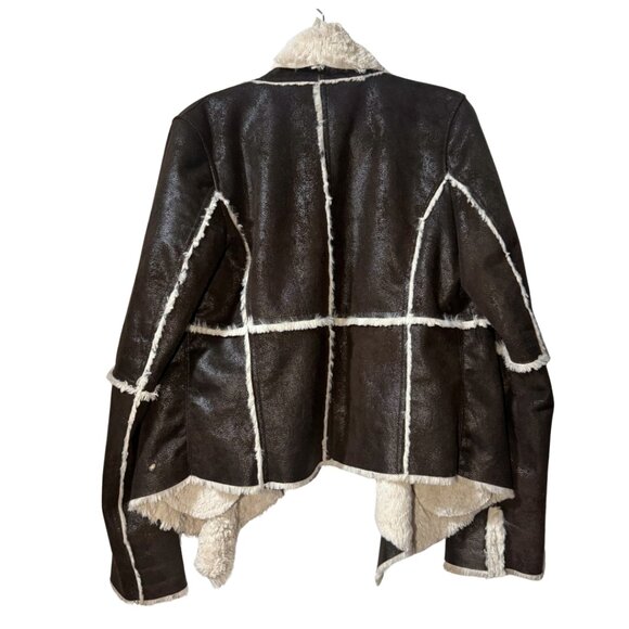 Jones Studio Women’s Faux Fur & Dark Brown Suede Jacket – Size M – Small Burn Ho - Picture 3 of 6